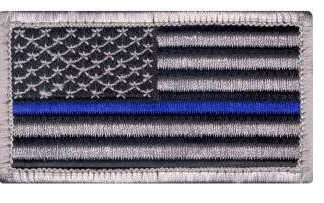 Thin Blue Line Embroidered American Flag Patch