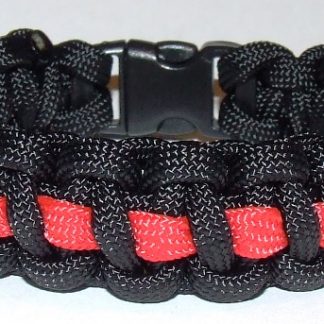 Firefighter Thin Red Line Paracord Survival Bracelet