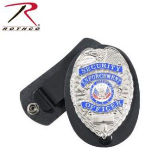 Rothco Leather Clip-on Badge Holder / Swivel Snap