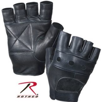 Rothco Black Leather Biker Gloves