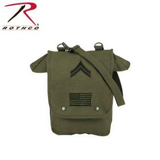 Rothco Canvas Map Case Shoulder Bag w/ Military Patches