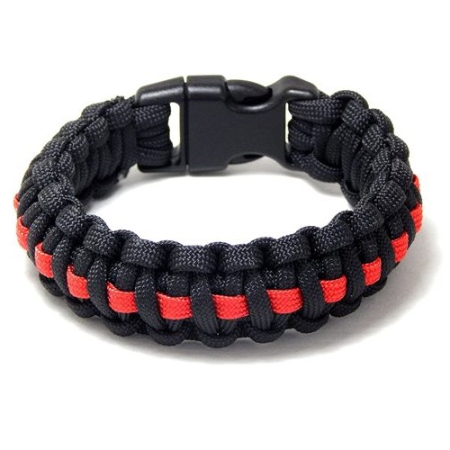 Thin Red Line Deluxe Paracord Survival Bracelet