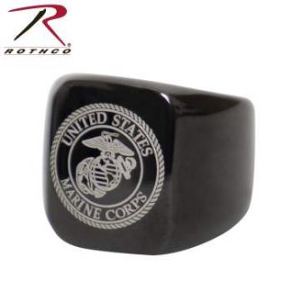 Rothco Stainless Steel USMC Eagle, Globe and Anchor Ring – Black