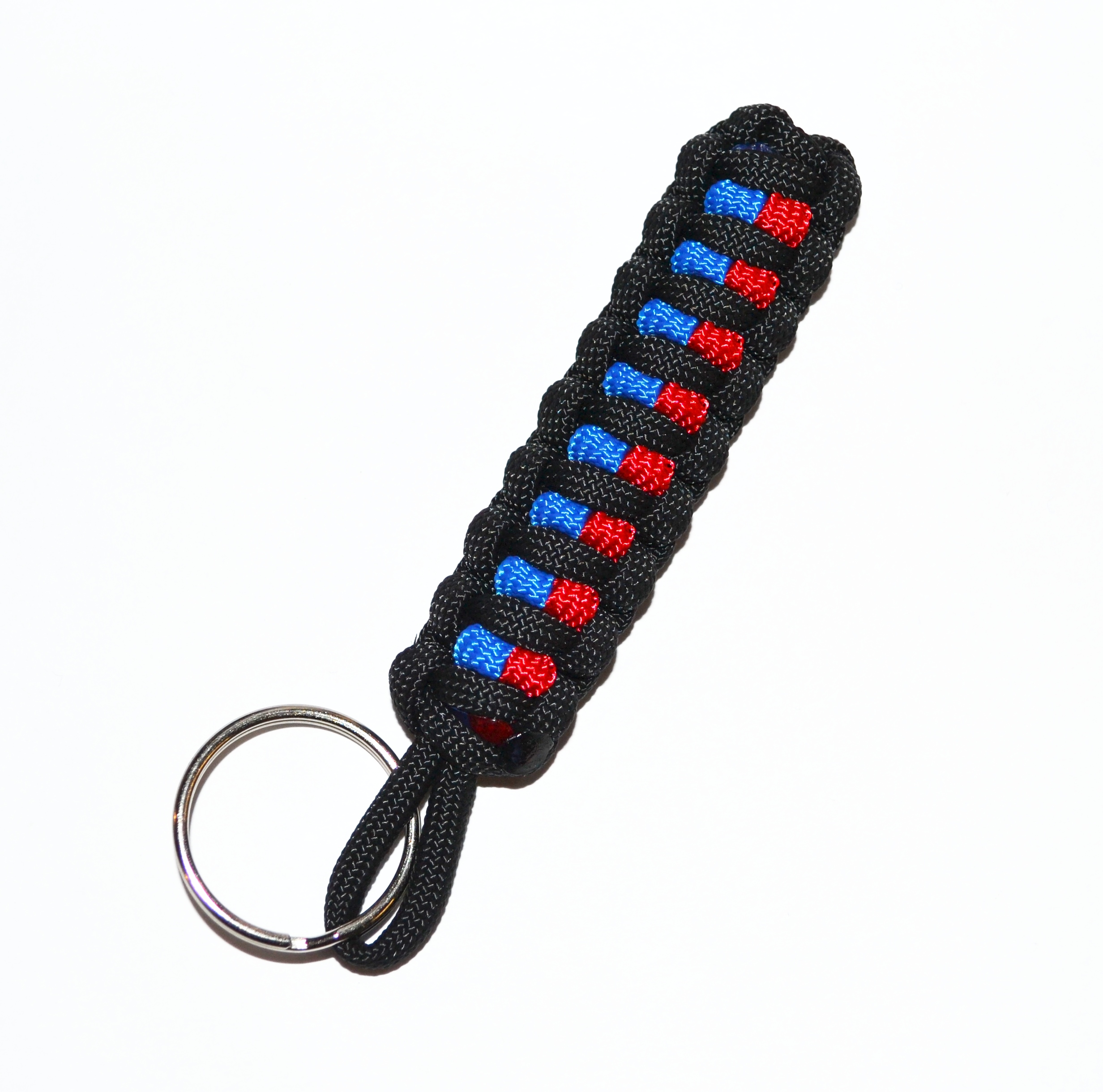Thin Blue & Red Line Paracord Survival Key Chain